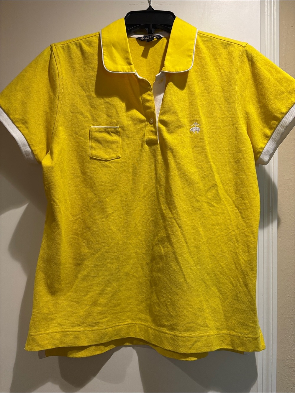 Brooks Brothers Yellow Polo with White Trim